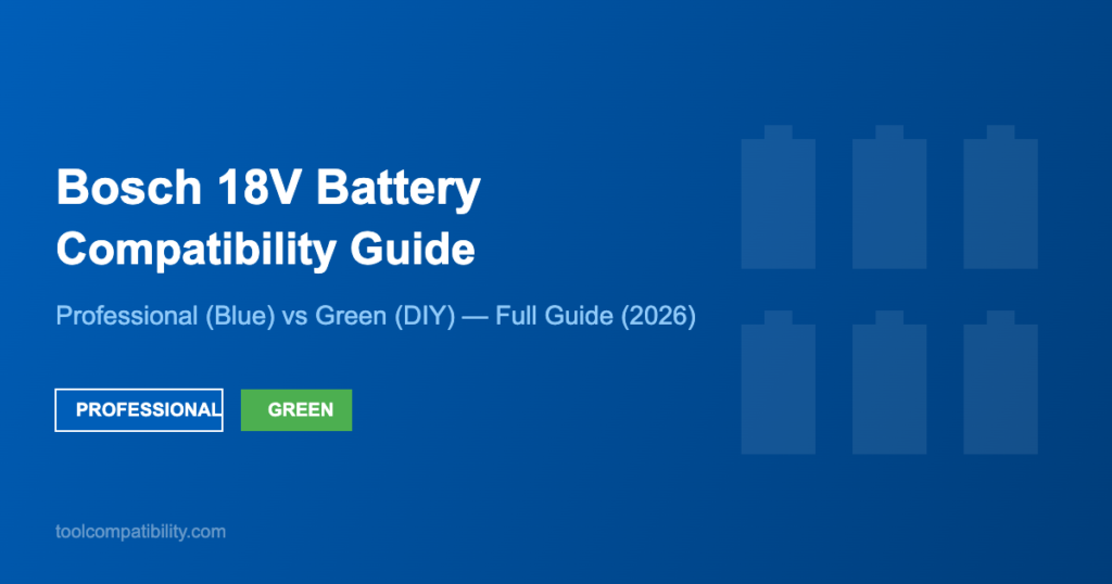 Bosch 18V battery compatibility guide showing Professional and DIY range differences