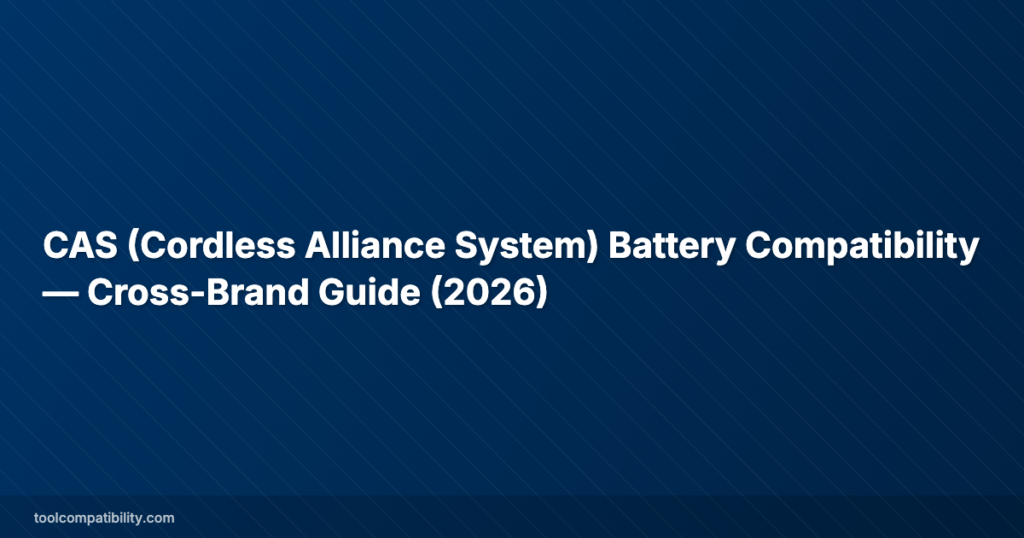 CAS (Cordless Alliance System) Battery Compatibility — Cross-Brand Guide (2026)