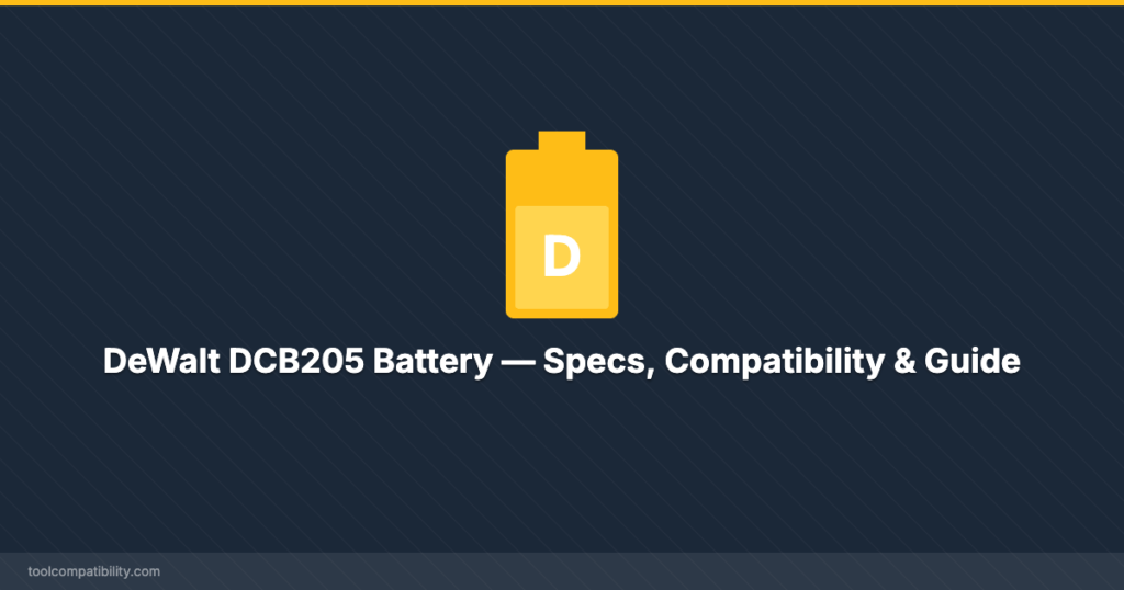 DeWalt DCB205 Battery — Specs, Compatibility & Guide