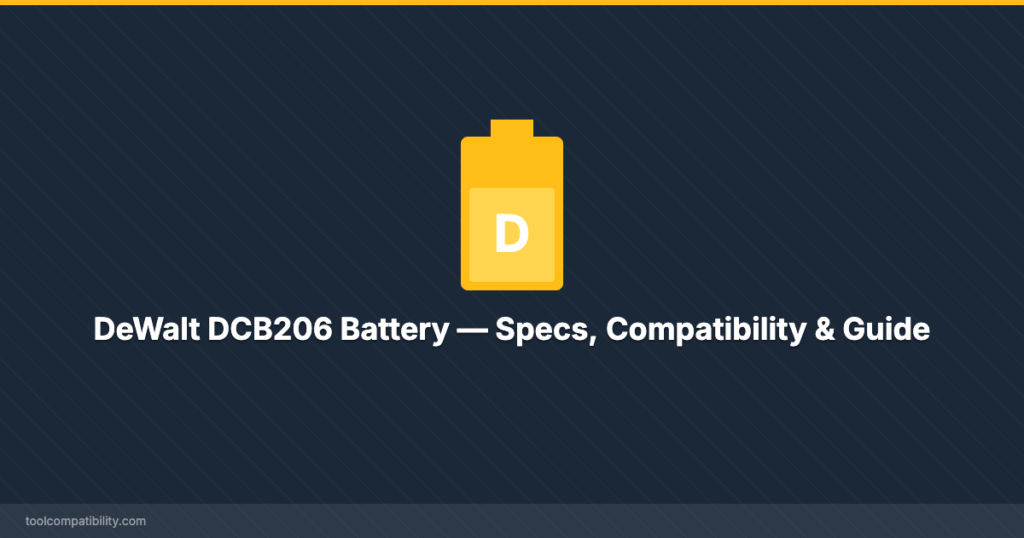 DeWalt DCB206 Battery — Specs, Compatibility & Guide