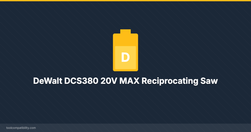 DeWalt DCS380 20V MAX Reciprocating Saw