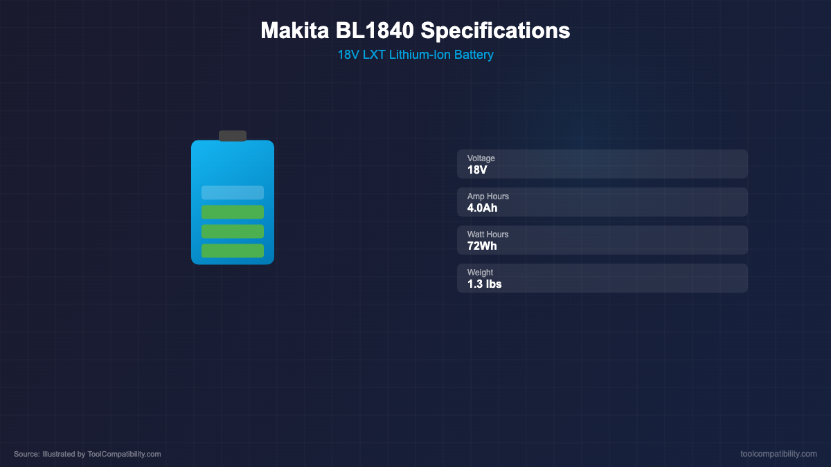 Makita BL1840 battery specifications