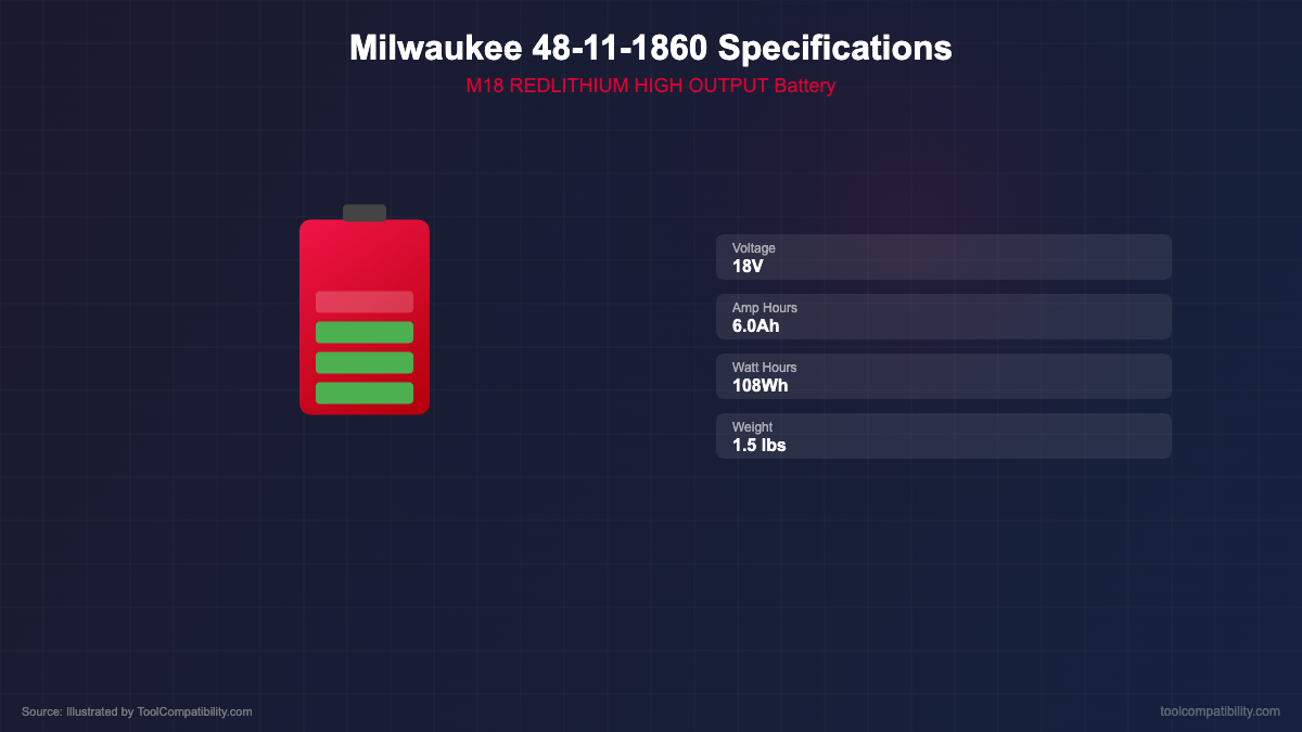 Milwaukee 48-11-1860 battery specifications