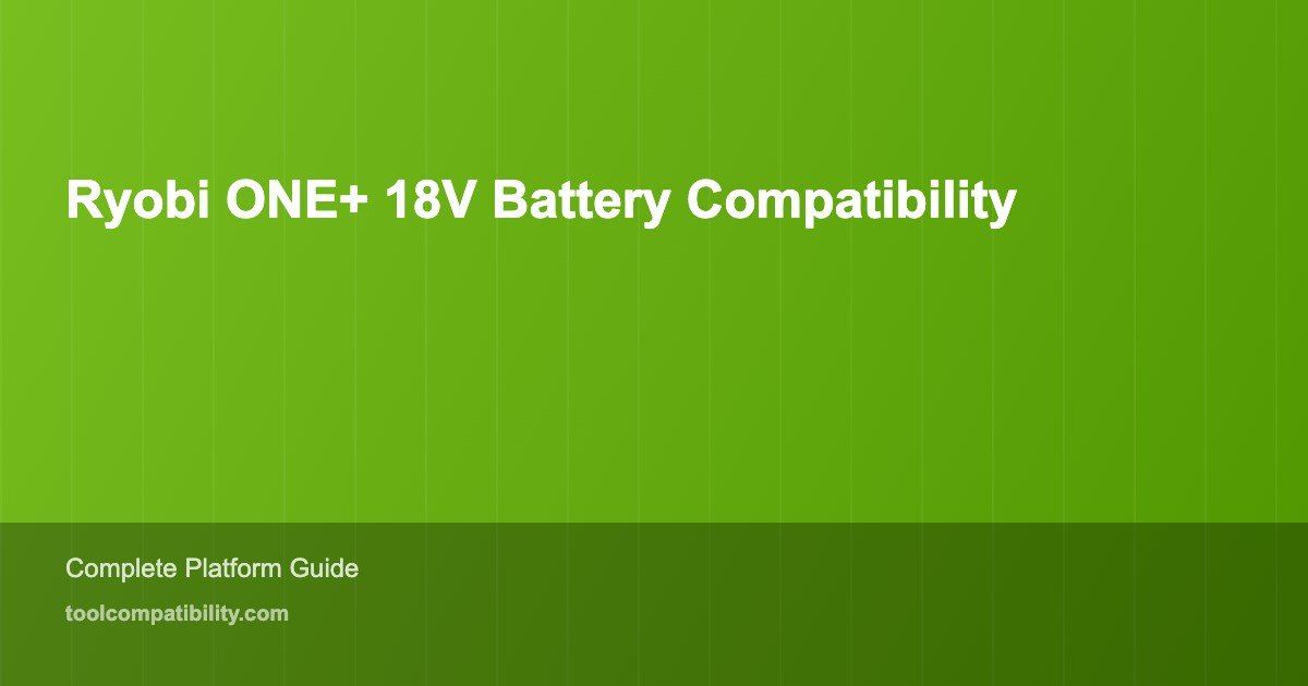 Ryobi ONE+ 18V Battery Platform