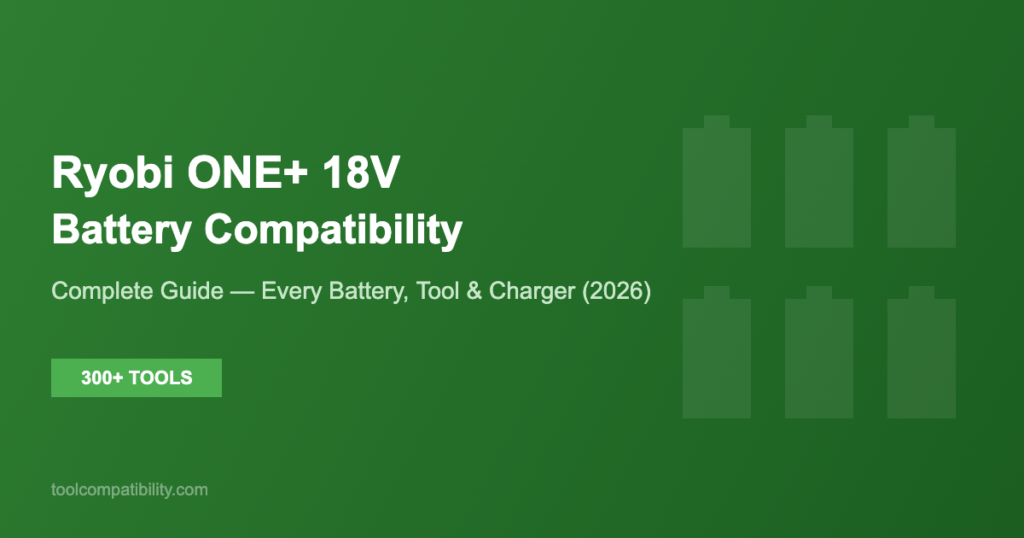 Ryobi ONE+ 18V battery compatibility guide covering all compatible tools and batteries