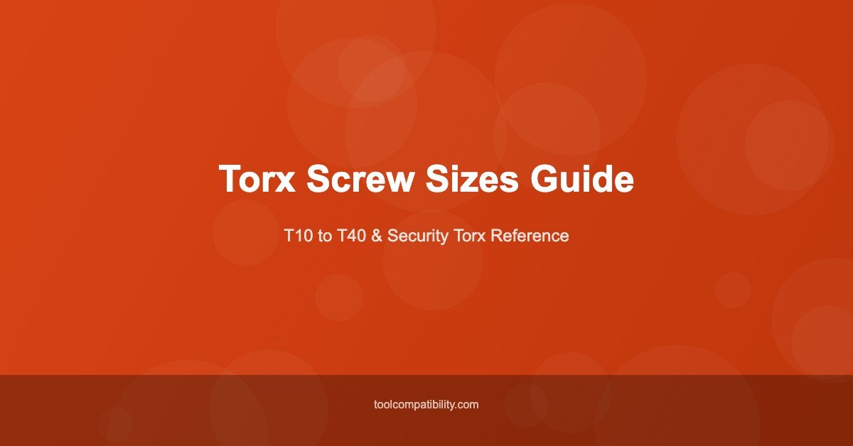 Torx Screw Sizes Explained — T10, T20, T25, T30 Guide (2026)