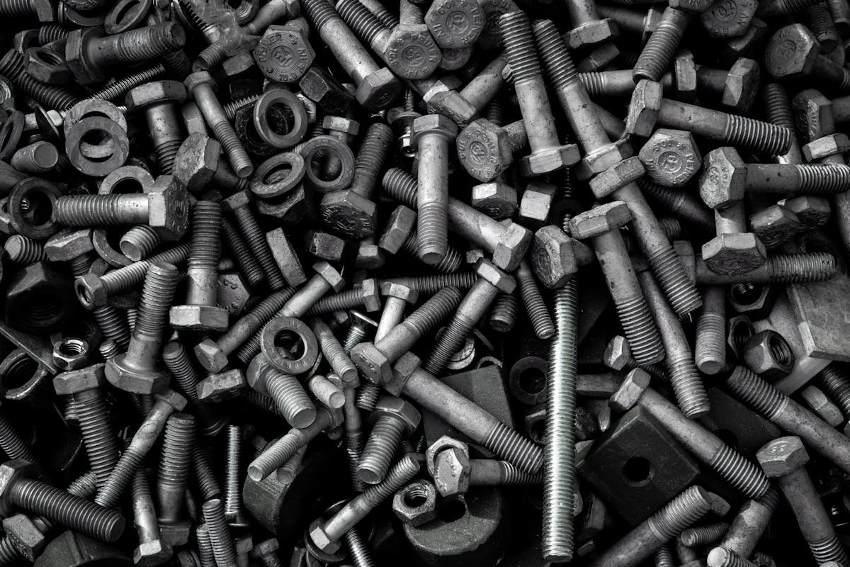 Organized bolts screws and fixings for compatibility chart