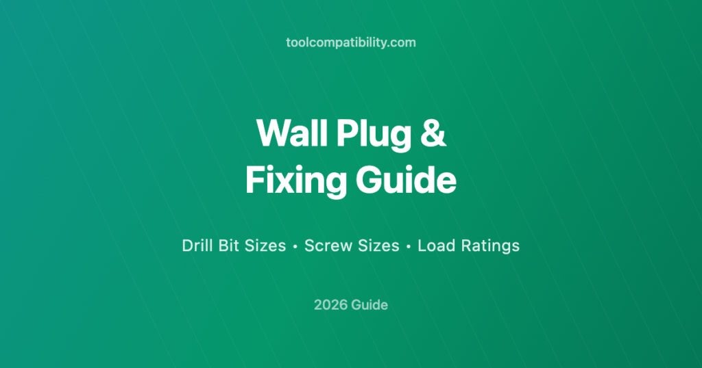 Wall Plug & Fixing Guide - toolcompatibility.com